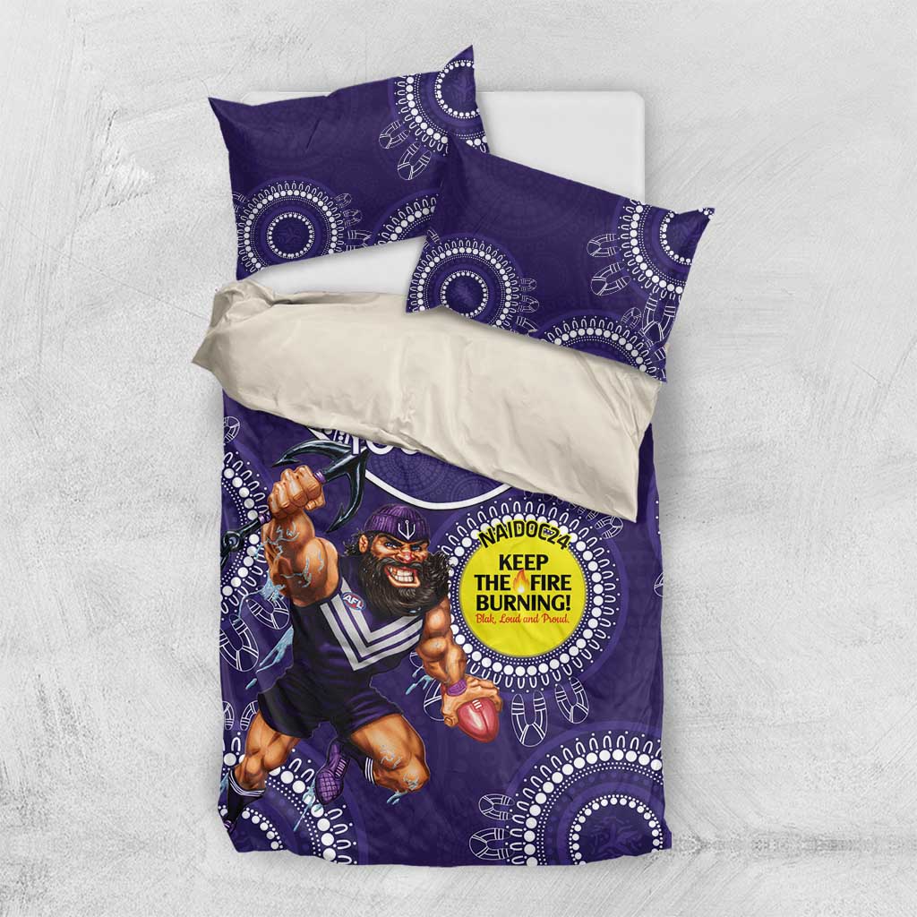 Custom AFL Dockers NAIDOC Week Bedding Set Keep The Fire Burning Indigenous Art