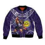 Custom AFL Dockers NAIDOC Week Bomber Jacket Keep The Fire Burning Indigenous Art