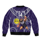 Custom AFL Dockers NAIDOC Week Bomber Jacket Keep The Fire Burning Indigenous Art