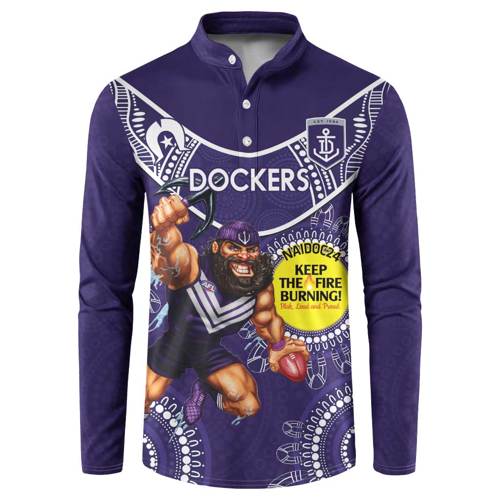 Custom AFL Dockers NAIDOC Week Button Sweatshirt Keep The Fire Burning Indigenous Art