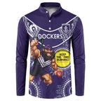 Custom AFL Dockers NAIDOC Week Button Sweatshirt Keep The Fire Burning Indigenous Art