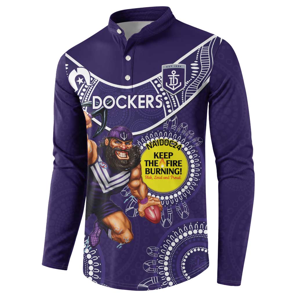 Custom AFL Dockers NAIDOC Week Button Sweatshirt Keep The Fire Burning Indigenous Art