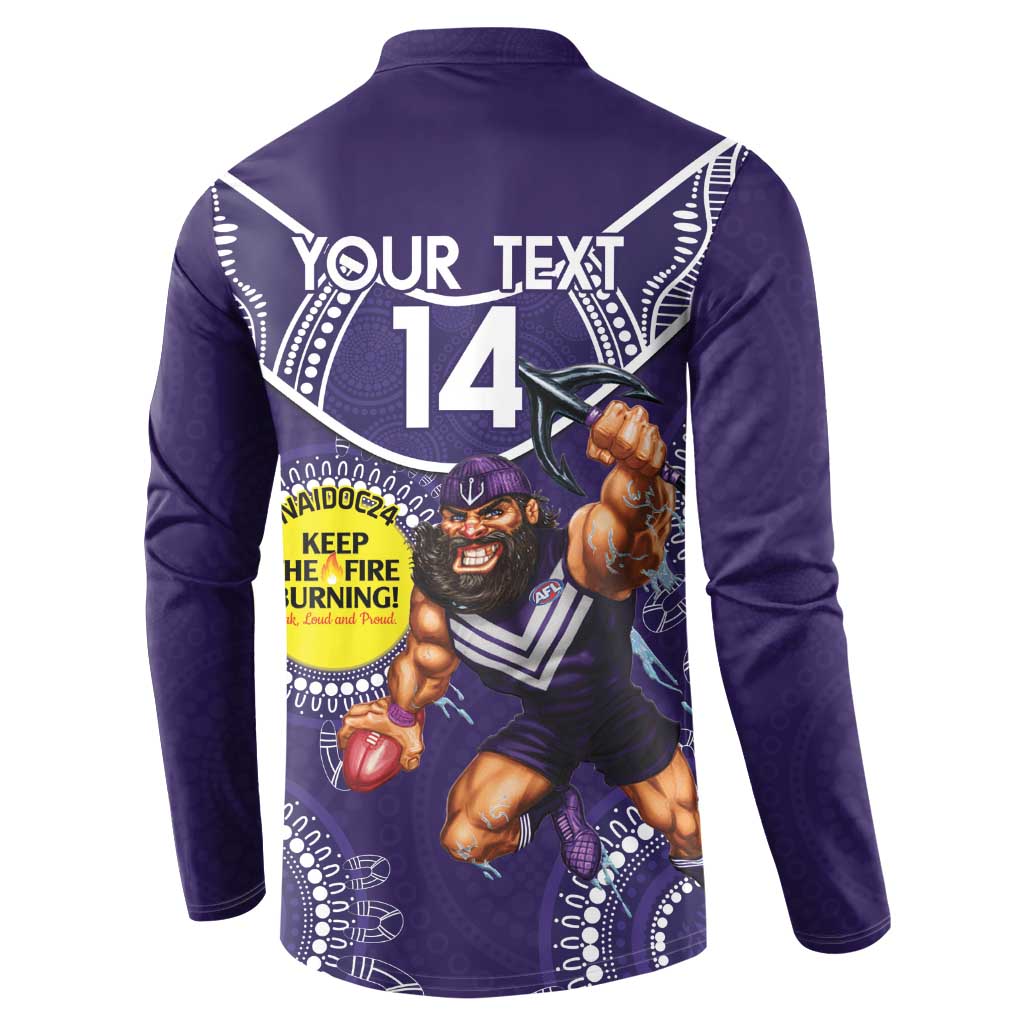 Custom AFL Dockers NAIDOC Week Button Sweatshirt Keep The Fire Burning Indigenous Art