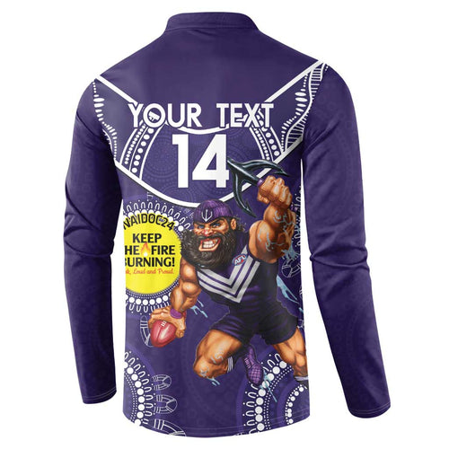Custom AFL Dockers NAIDOC Week Button Sweatshirt Keep The Fire Burning Indigenous Art