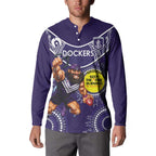 Custom AFL Dockers NAIDOC Week Button Sweatshirt Keep The Fire Burning Indigenous Art
