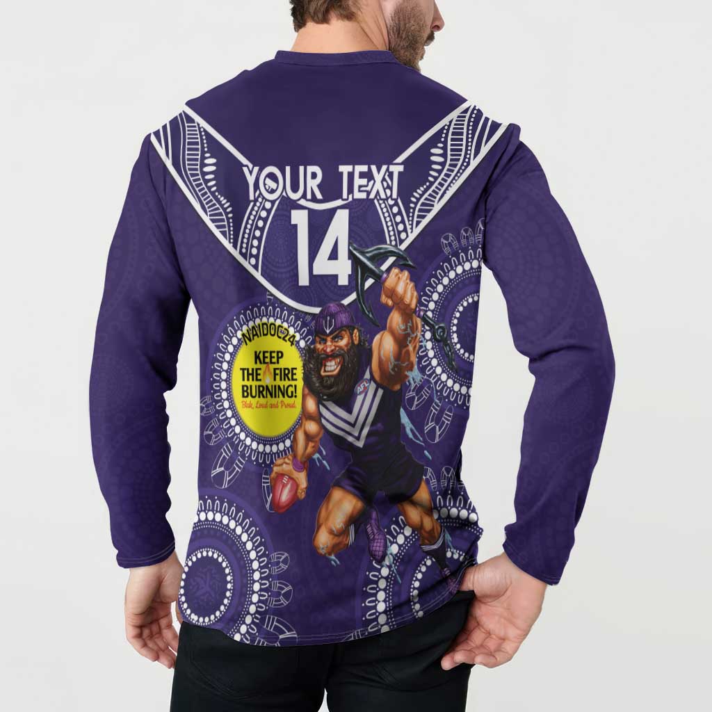 Custom AFL Dockers NAIDOC Week Button Sweatshirt Keep The Fire Burning Indigenous Art