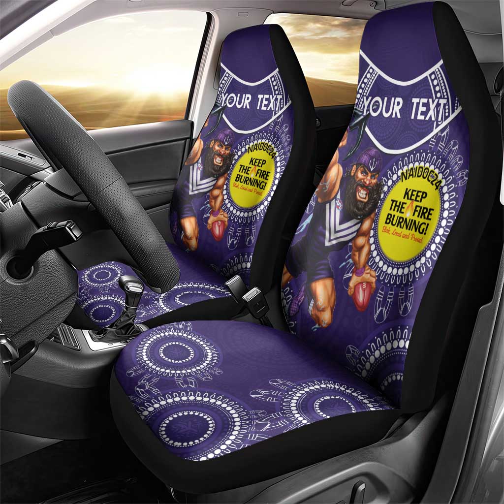 Custom AFL Dockers NAIDOC Week Car Seat Cover Keep The Fire Burning Indigenous Art