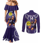 Custom AFL Dockers NAIDOC Week Couples Matching Mermaid Dress and Long Sleeve Button Shirt Keep The Fire Burning Indigenous Art