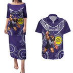 Custom AFL Dockers NAIDOC Week Couples Matching Puletasi and Hawaiian Shirt Keep The Fire Burning Indigenous Art