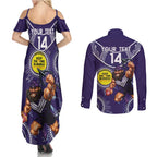 Custom AFL Dockers NAIDOC Week Couples Matching Summer Maxi Dress and Long Sleeve Button Shirt Keep The Fire Burning Indigenous Art