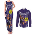 Custom AFL Dockers NAIDOC Week Couples Matching Tank Maxi Dress and Long Sleeve Button Shirt Keep The Fire Burning Indigenous Art