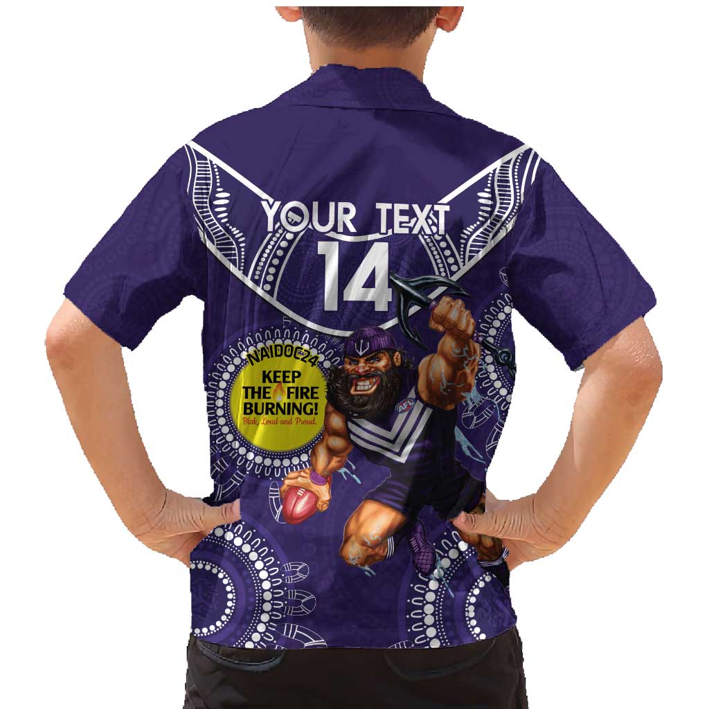 Custom AFL Dockers NAIDOC Week Family Matching Mermaid Dress and Hawaiian Shirt Keep The Fire Burning Indigenous Art