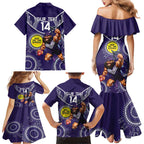 Custom AFL Dockers NAIDOC Week Family Matching Mermaid Dress and Hawaiian Shirt Keep The Fire Burning Indigenous Art