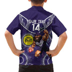 Custom AFL Dockers NAIDOC Week Family Matching Off The Shoulder Long Sleeve Dress and Hawaiian Shirt Keep The Fire Burning Indigenous Art