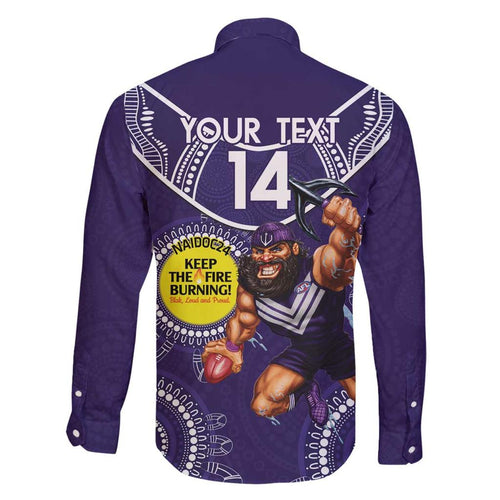 Custom AFL Dockers NAIDOC Week Family Matching Off The Shoulder Long Sleeve Dress and Hawaiian Shirt Keep The Fire Burning Indigenous Art