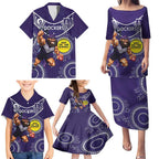 Custom AFL Dockers NAIDOC Week Family Matching Puletasi and Hawaiian Shirt Keep The Fire Burning Indigenous Art