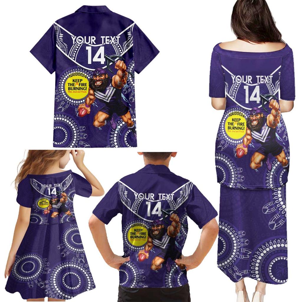 Custom AFL Dockers NAIDOC Week Family Matching Puletasi and Hawaiian Shirt Keep The Fire Burning Indigenous Art