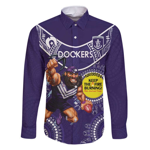 Custom AFL Dockers NAIDOC Week Family Matching Short Sleeve Bodycon Dress and Hawaiian Shirt Keep The Fire Burning Indigenous Art