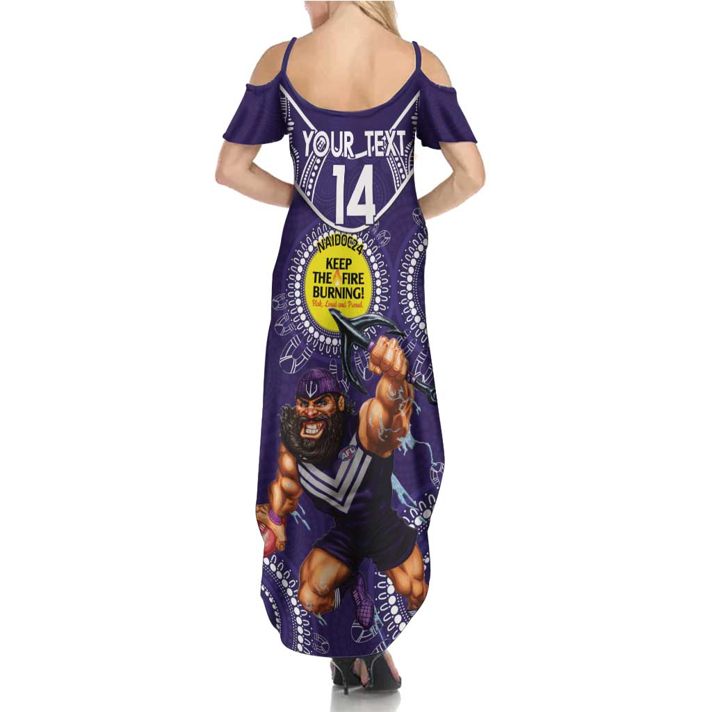 Custom AFL Dockers NAIDOC Week Family Matching Summer Maxi Dress and Hawaiian Shirt Keep The Fire Burning Indigenous Art