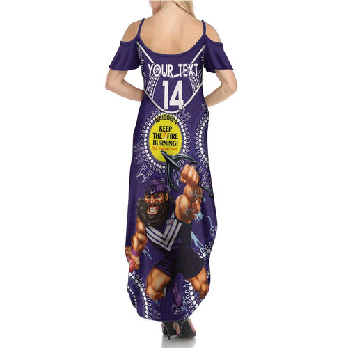 Custom AFL Dockers NAIDOC Week Family Matching Summer Maxi Dress and Hawaiian Shirt Keep The Fire Burning Indigenous Art