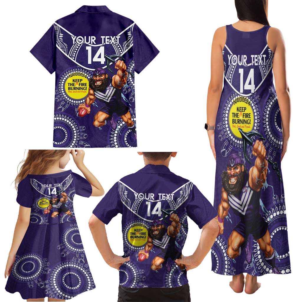 Custom AFL Dockers NAIDOC Week Family Matching Tank Maxi Dress and Hawaiian Shirt Keep The Fire Burning Indigenous Art