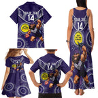 Custom AFL Dockers NAIDOC Week Family Matching Tank Maxi Dress and Hawaiian Shirt Keep The Fire Burning Indigenous Art