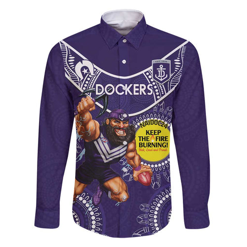 Custom AFL Dockers NAIDOC Week Family Matching Tank Maxi Dress and Hawaiian Shirt Keep The Fire Burning Indigenous Art