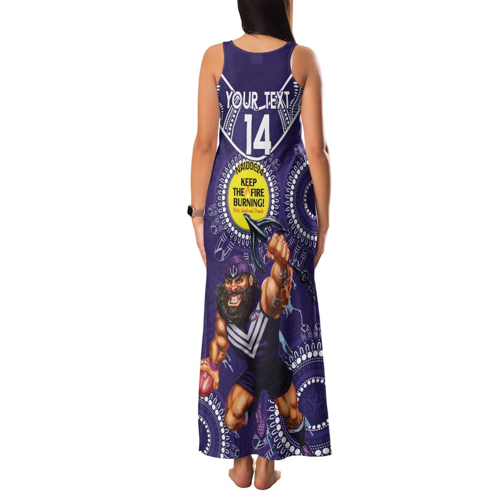 Custom AFL Dockers NAIDOC Week Family Matching Tank Maxi Dress and Hawaiian Shirt Keep The Fire Burning Indigenous Art