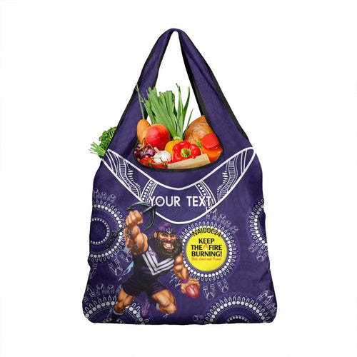 Custom AFL Dockers NAIDOC Week Grocery Bag Keep The Fire Burning Indigenous Art