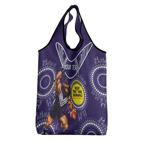 Custom AFL Dockers NAIDOC Week Grocery Bag Keep The Fire Burning Indigenous Art