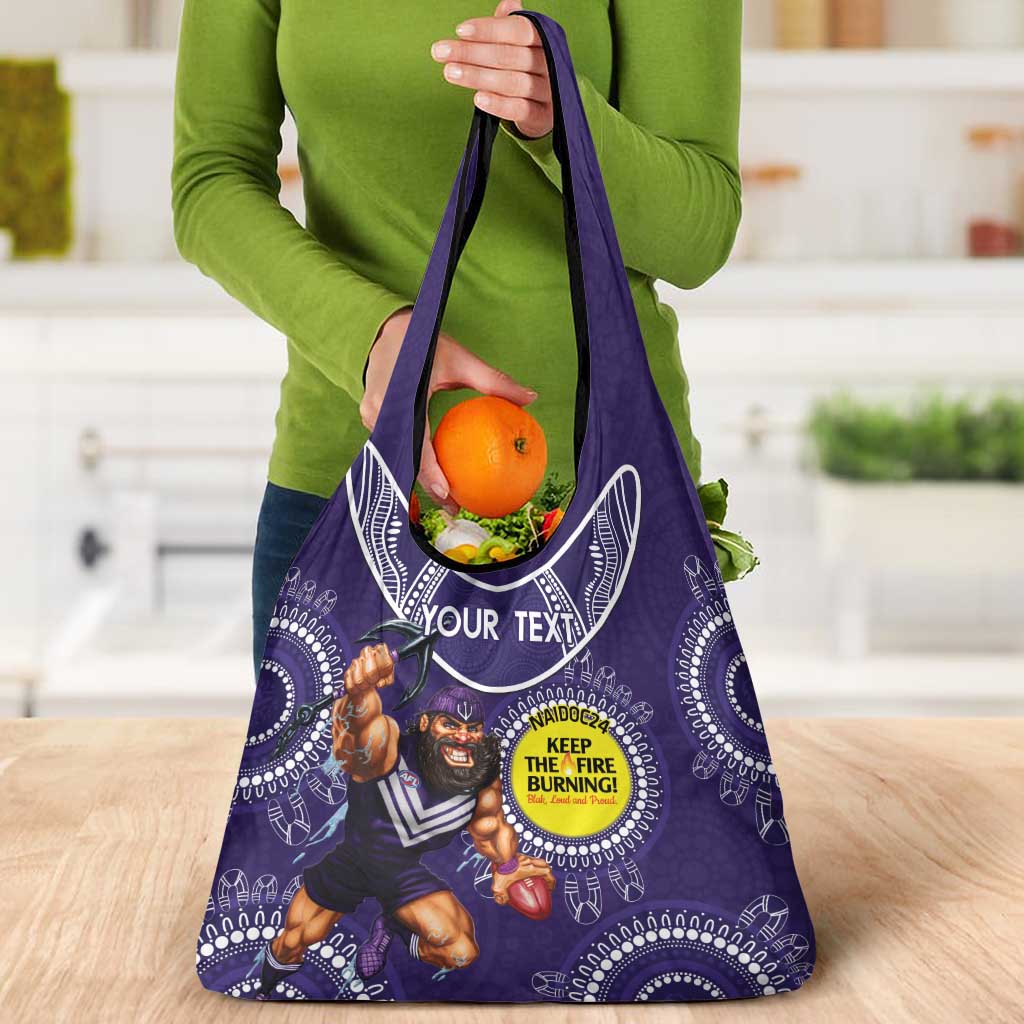 Custom AFL Dockers NAIDOC Week Grocery Bag Keep The Fire Burning Indigenous Art