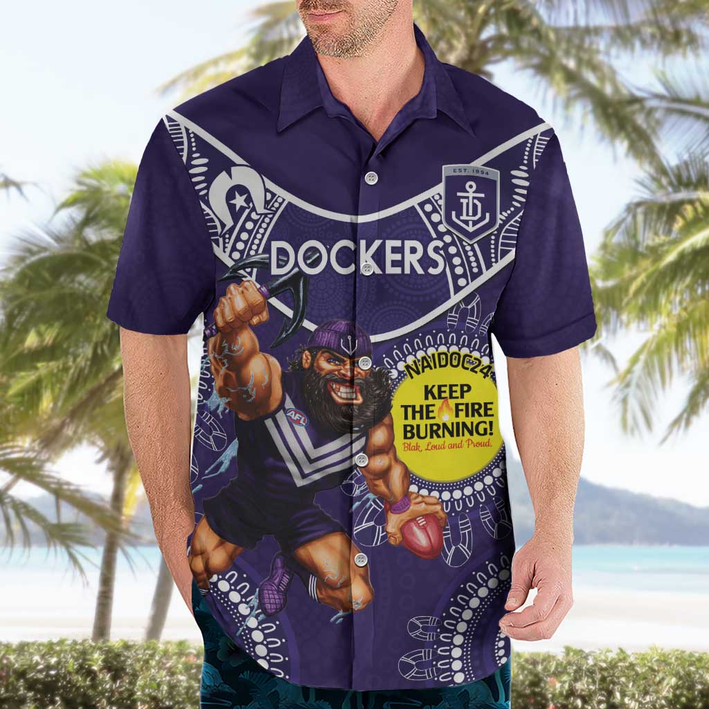 Custom AFL Dockers NAIDOC Week Hawaiian Shirt Keep The Fire Burning Indigenous Art