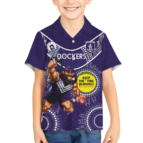 Custom AFL Dockers NAIDOC Week Hawaiian Shirt Keep The Fire Burning Indigenous Art
