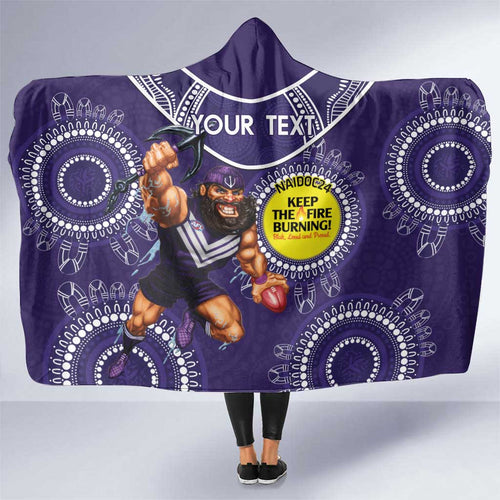 Custom AFL Dockers NAIDOC Week Hooded Blanket Keep The Fire Burning Indigenous Art