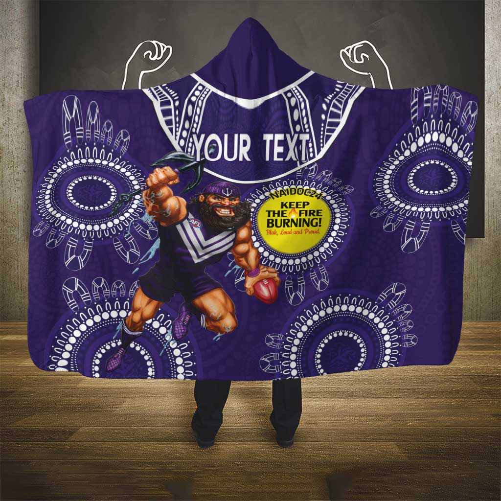Custom AFL Dockers NAIDOC Week Hooded Blanket Keep The Fire Burning Indigenous Art