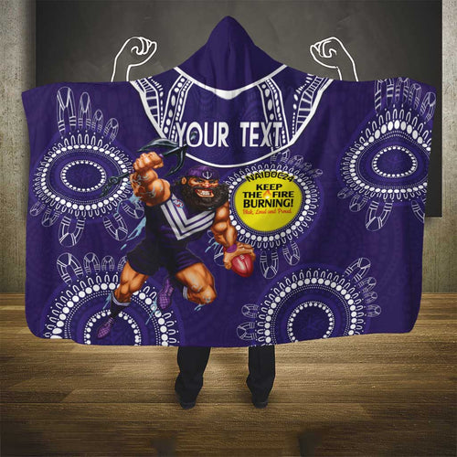 Custom AFL Dockers NAIDOC Week Hooded Blanket Keep The Fire Burning Indigenous Art