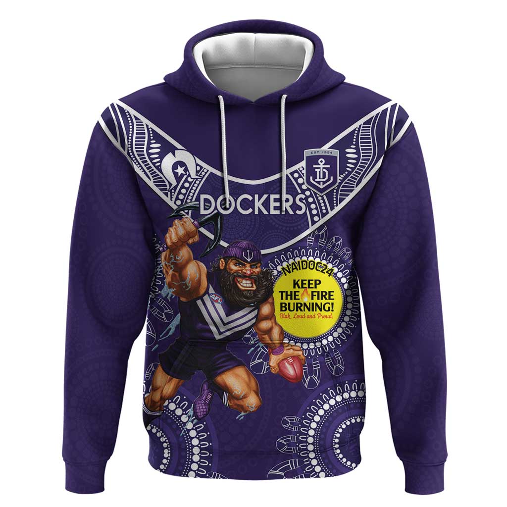 Custom AFL Dockers NAIDOC Week Hoodie Keep The Fire Burning Indigenous Art