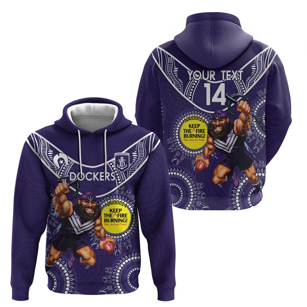 Custom AFL Dockers NAIDOC Week Hoodie Keep The Fire Burning Indigenous Art