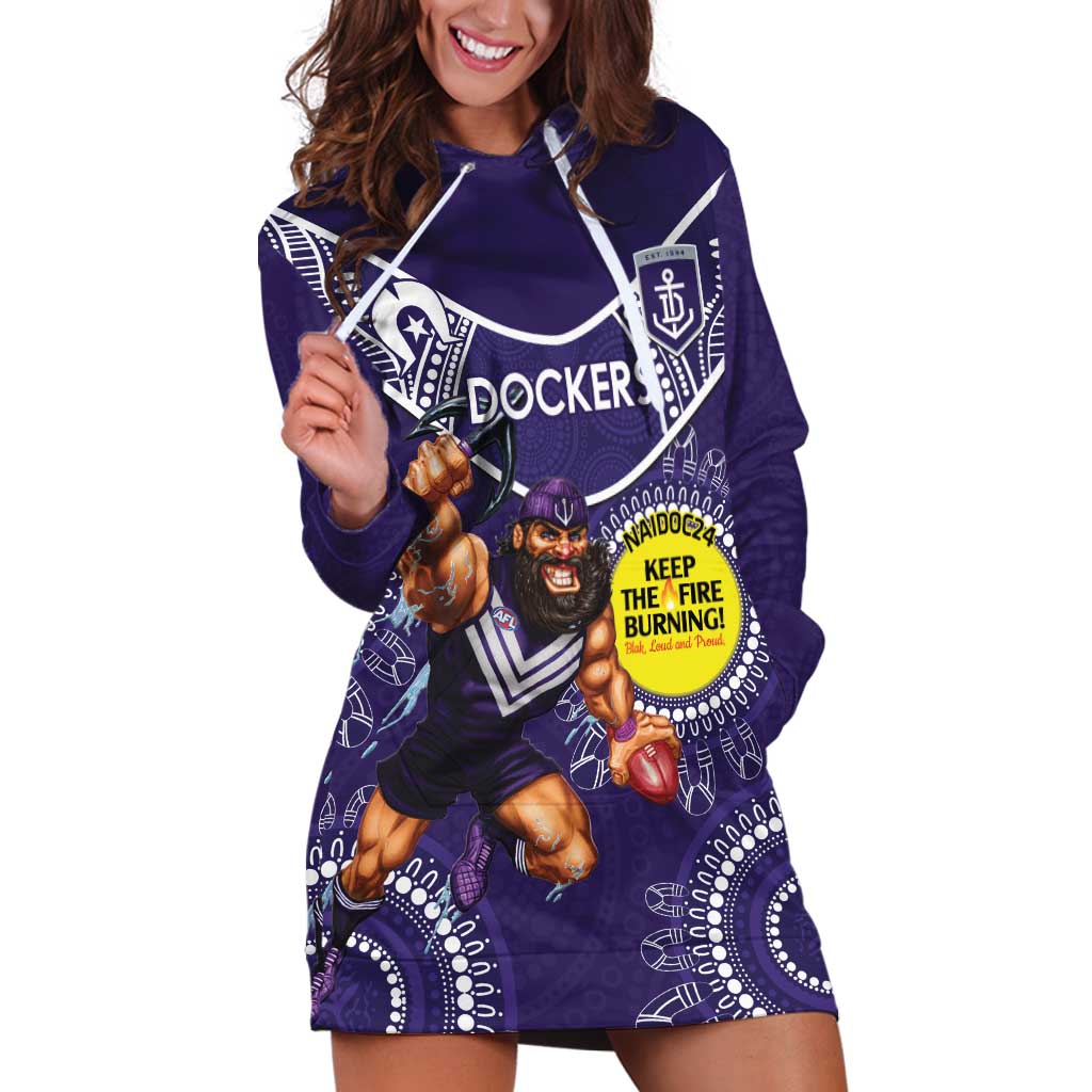 Custom AFL Dockers NAIDOC Week Hoodie Dress Keep The Fire Burning Indigenous Art