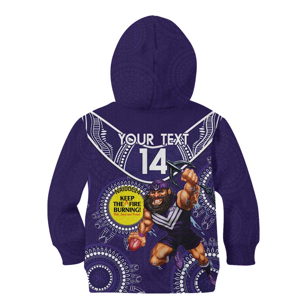 Custom AFL Dockers NAIDOC Week Kid Hoodie Keep The Fire Burning Indigenous Art