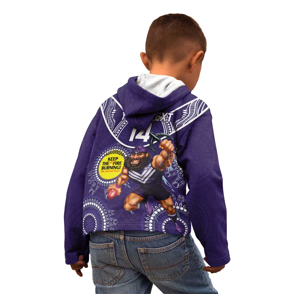 Custom AFL Dockers NAIDOC Week Kid Hoodie Keep The Fire Burning Indigenous Art