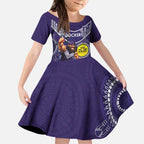 Custom AFL Dockers NAIDOC Week Kid Short Sleeve Dress Keep The Fire Burning Indigenous Art