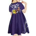Custom AFL Dockers NAIDOC Week Kid Short Sleeve Dress Keep The Fire Burning Indigenous Art