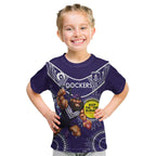 Custom AFL Dockers NAIDOC Week Kid T Shirt Keep The Fire Burning Indigenous Art