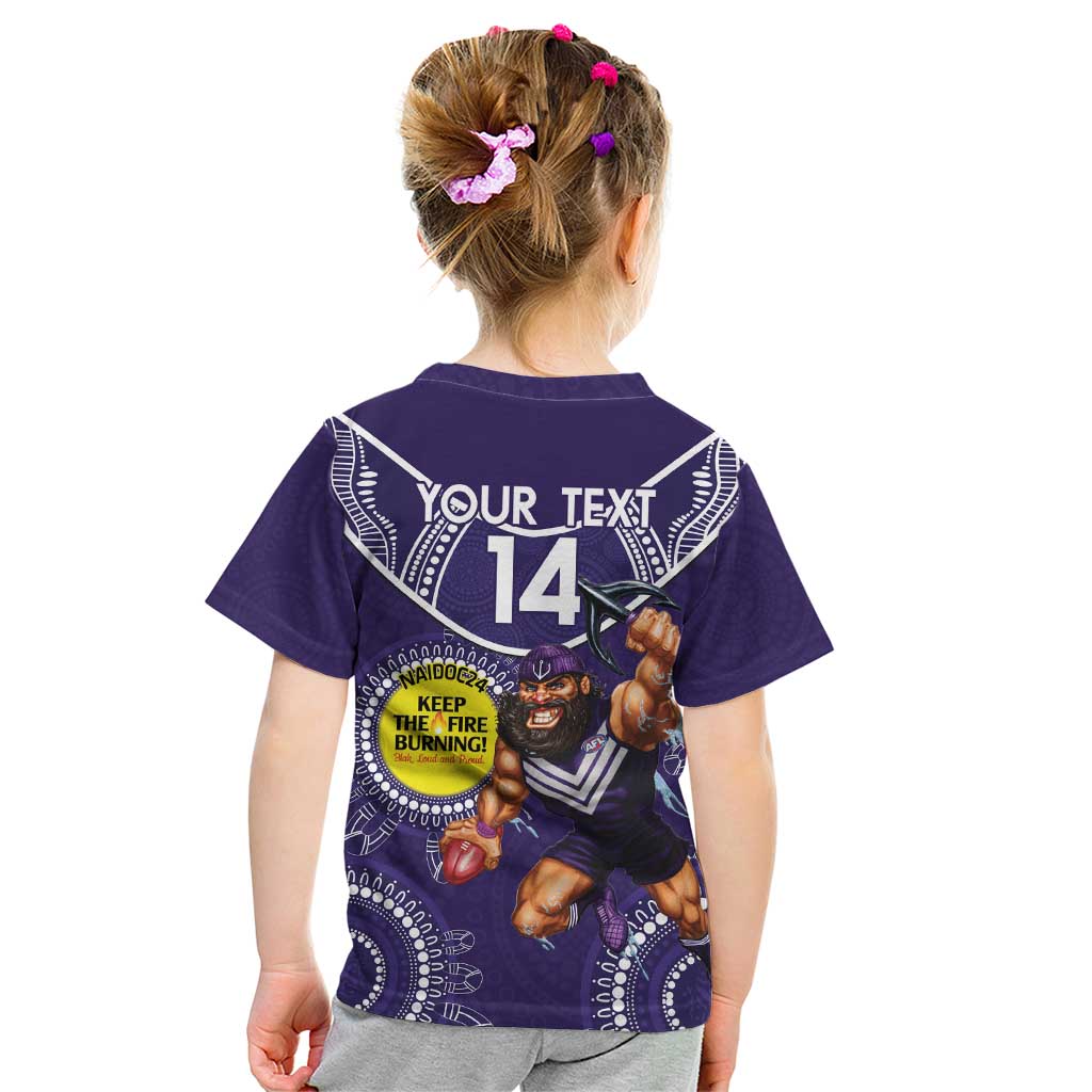 Custom AFL Dockers NAIDOC Week Kid T Shirt Keep The Fire Burning Indigenous Art
