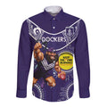 Custom AFL Dockers NAIDOC Week Long Sleeve Button Shirt Keep The Fire Burning Indigenous Art