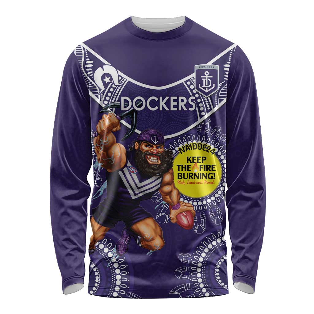 Custom AFL Dockers NAIDOC Week Long Sleeve Shirt Keep The Fire Burning Indigenous Art