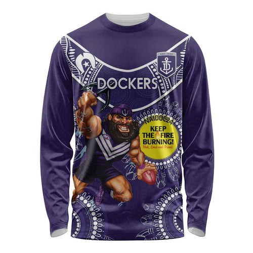 Custom AFL Dockers NAIDOC Week Long Sleeve Shirt Keep The Fire Burning Indigenous Art