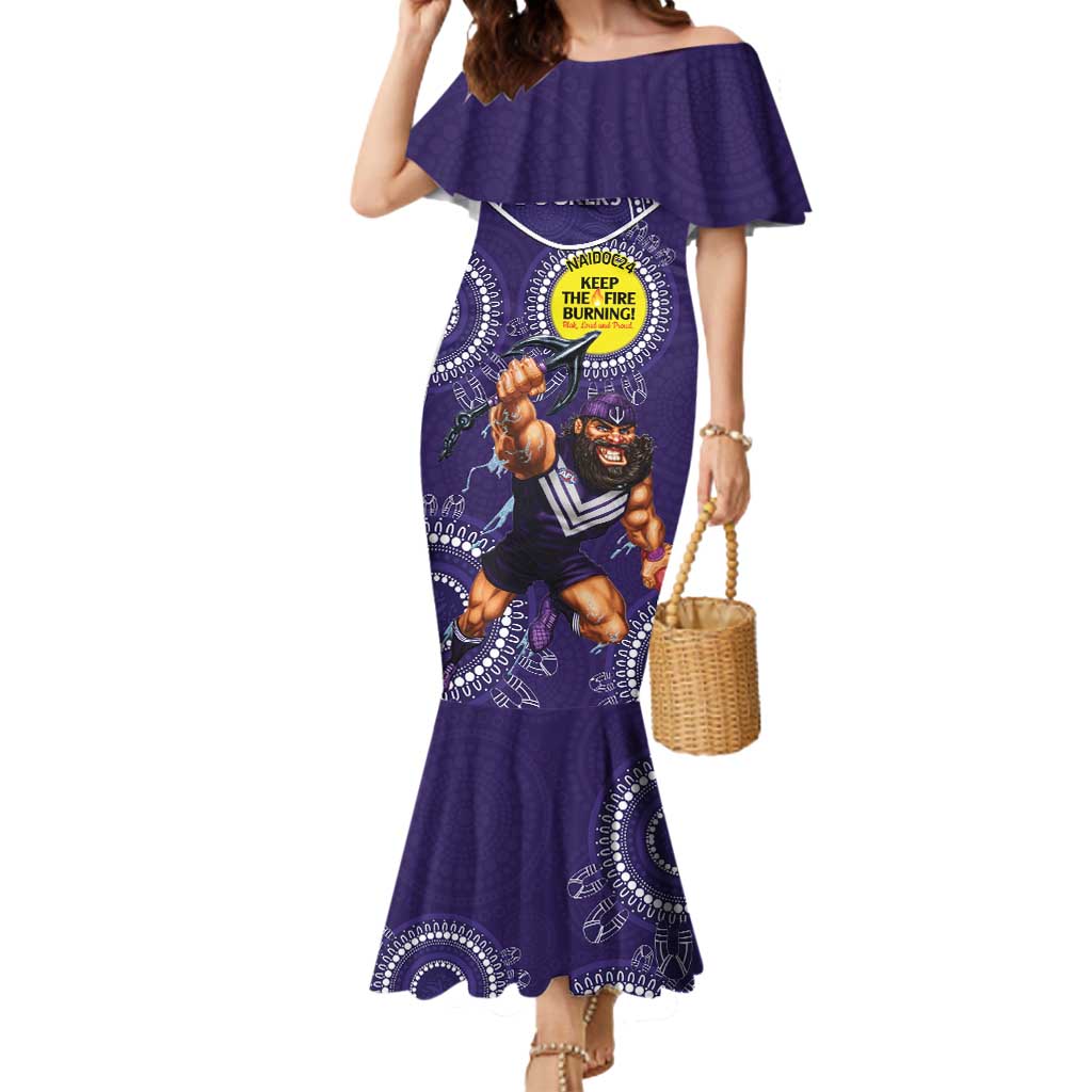 Custom AFL Dockers NAIDOC Week Mermaid Dress Keep The Fire Burning Indigenous Art