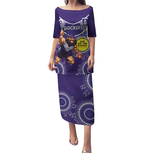 Custom AFL Dockers NAIDOC Week Puletasi Keep The Fire Burning Indigenous Art